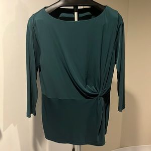 Tahari Green 3/4 sleeve top Large